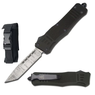 9" Grey Ghost Out Of The Front Automatic Tanto Blade Knife 3 9" Grey Ghost Out Of The Front Automatic Tanto Blade Knife