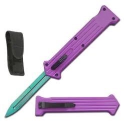 8.75" Purple Handle Double Action JOKER OTF Automatic Knife