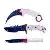 3 Pc Combo CSGO White Galaxy Tactical Fixed Blade Knife Set - Karambit, Huntsman, Combat Knife -SHURIKEN Sales Store 20 099WT3 1