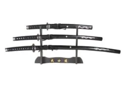 4 Pcs Dragon Slayer Samurai Katana Sword Set Black