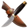 Elk Ridge 7.5" Wood Handle Fixed Blade Hunting Skinning Knife Damascus Steel -SHURIKEN Sales Store 6L2 ER 050DM