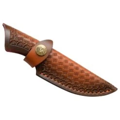 Elk Ridge 7.5" Wood Handle Fixed Blade Hunting Skinning Knife Damascus Steel -SHURIKEN Sales Store 6L2 ER 050DM 4