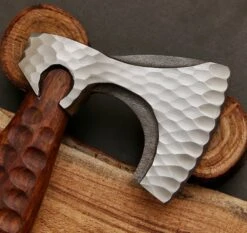 Custom Hand Forged Carbon Steel Axe With Rose Wood Shaft -SHURIKEN Sales Store AX06 6