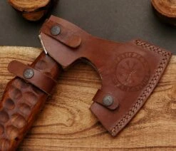 Custom Hand Forged Carbon Steel Axe With Rose Wood Shaft -SHURIKEN Sales Store AX06 7