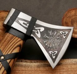 Hand Forged Vegvisir Viking Compass Axe -SHURIKEN Sales Store AX09 6