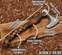 Vine Viking Axe With Leather Wrapped Ash Wood Handle -SHURIKEN Sales Store AX4 8