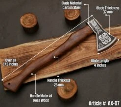 Hand Forged Celtic Viking Battle Axe -SHURIKEN Sales Store AX7 8