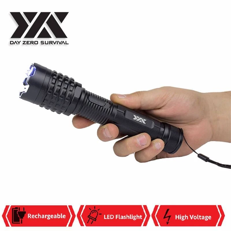 DZS Black Delta Stun Gun 10 Million Volt Rechargeable With LED Flashlight 3 DZS Black Delta Stun Gun 10 Million Volt Rechargeable With LED Flashlight
