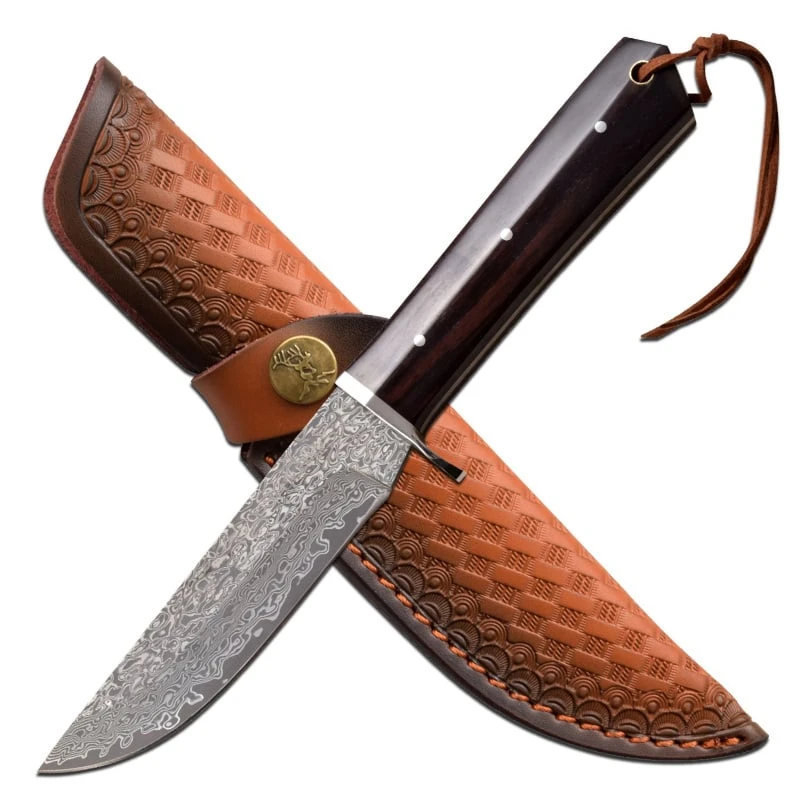 Hunting Knife Full Tang Fixed Blade Damascus Blade 3 Hunting Knife Full Tang Fixed Blade Damascus Blade