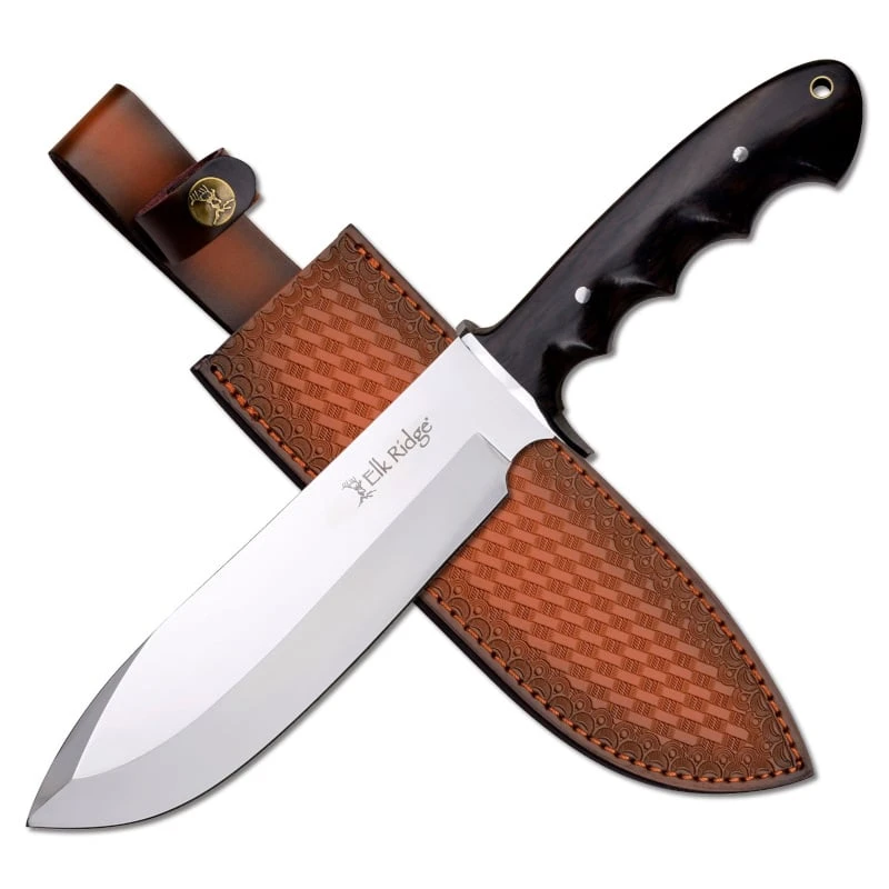 Elk Ridge Fixed Blade Hunting Knife W Leather Sheath 3 Elk Ridge Fixed Blade Hunting Knife W Leather Sheath