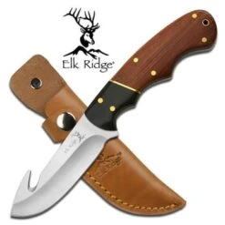 7 Inch Overall Gut Hook Hunting Knife With Sheath