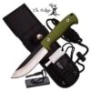 Elk Ridge BushCraft 10.5 Inch Fixed Blade Hunting Knife Olive Green Nylon Fiber Handle -SHURIKEN Sales Store ER555GN