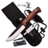 Elk Ridge BushCraft 10.5 Inch Fixed Blade Hunting Knife Brown Pakka Wood Handle -SHURIKEN Sales Store ER555PW