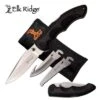 Elk Ridge Folding Knife 3 Interchangeable Blades Nylon Sheath Black -SHURIKEN Sales Store ER942BK