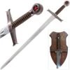 Crusader Knight Templar Red Cross Sword With Wall Mount -SHURIKEN Sales Store FL199117 1