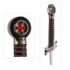 Crusader Knight Templar Red Cross Sword With Wall Mount -SHURIKEN Sales Store FL199117 3