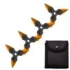 4 Pc Black/Orange Finish Three-Pointed Triangle Throwing Ninja Stars Shuriken -SHURIKEN Sales Store FL20704 7