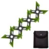 4 Pc Black/Green Finish Four-Pointed X Throwing Ninja Stars Shuriken -SHURIKEN Sales Store FL20706 3