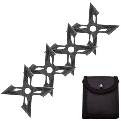 4 Pc Stonewash Finish Four-Pointed X Throwing Ninja Stars Shuriken -SHURIKEN Sales Store FL20706 4