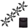 4 PC Set Stonewash Finish Ninja Throwing Stars Shuriken Knife Curve Blade Five-Sided -SHURIKEN Sales Store FL20707 4