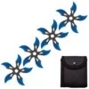4 PC Set Black/Blue Finish Ninja Throwing Stars Shuriken Knife Curve Blade Five-Sided -SHURIKEN Sales Store FL20707 5