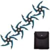4 PC Set Black/Blue Finish Cyclone Ninja Throwing Stars Shuriken Knife Five-Sided -SHURIKEN Sales Store FL20709 5