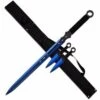 28" Blue Ninja Sword Full Tang Machete Tactical Blade 2 Pcs Throwing Knife Set -SHURIKEN Sales Store FL20719