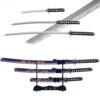 3pc Blue Dragon Japanese Katana Samurai Sword Set Carbon Steel Blade Bushido Stand -SHURIKEN Sales Store FL22928 1 1
