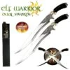 Elf Warrior Dual Swords With Wall Display Plaque And Sheath -SHURIKEN Sales Store FM411.1