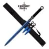 Blue Ninja Sword With Set Of 2 Kunai Throwing Knives Combo Set With Back Belt Sheath -SHURIKEN Sales Store FM644BL