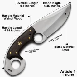 Skinner Hunting Knife High Carbon Steel Blade Tactical Combat -SHURIKEN Sales Store FRG10 8