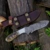 9.9" Damascus Steel Custom Handmade Horn Handle Hunting Gut Hook Knife