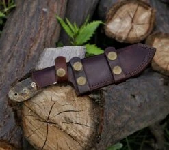 9.9" Damascus Steel Custom Handmade Horn Handle Hunting Gut Hook Knife -SHURIKEN Sales Store FRG41 3