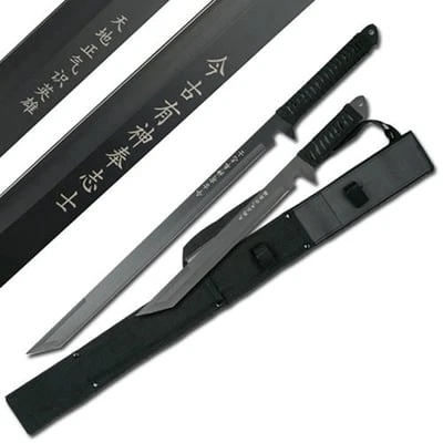 Black 2 Piece 26" + 18" Twin Tanto Blade Full Tang Ninja Sword Set -SHURIKEN Sales Store HK1067