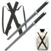 Black Twin Ninja Sword Set With Body Harness Strap Dual Blades 2 Black Twin Ninja Sword Set With Body Harness Strap Dual Blades -SHURIKEN Sales Store HK1456