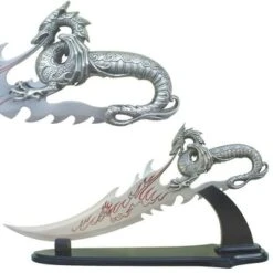 Fire Dragon Fantasy Knife With Display Stand