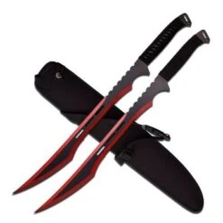 27 Inch Overall 2 Piece Fantasy Sword Set - Black Red