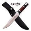 Survivor Fixed Blade Knife 12 Inches With Black And Brown Handle -SHURIKEN Sales Store HK781L