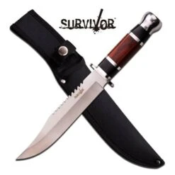 Survivor Fixed Blade Knife 12 Inches With Black And Brown Handle
