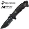 US Marines Tactical Rescue Assisted Opening Knife - Black Blade
