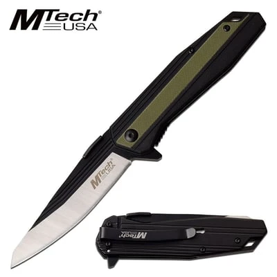 Mtech 8 Inch Two Tone Manual Folding Pocket Knife Black Green Handle 3 Mtech 8 Inch Two Tone Manual Folding Pocket Knife Black Green Handle