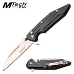 Mtech 7 Inch Manual Folding Pocket Knife Black Aluminum Handle