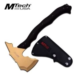 Mtech Full Tang Gold Tactical Throwing Hatchet Axe Tomahawk 14.5"