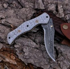 9.16" Damascus Steel Custom Handmade Folding Pocket Knife Engraved Steel Handle 8 9.16" Damascus Steel Custom Handmade Folding Pocket Knife Engraved Steel Handle -SHURIKEN Sales Store PGR02 3