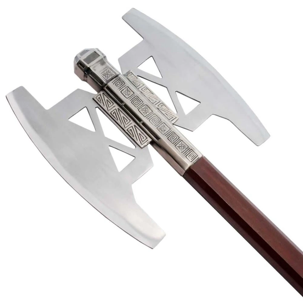 Fantasy Medieval Battle Axe Silver 4 Fantasy Medieval Battle Axe Silver - Image 2