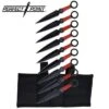 9pc Black Stainless Steel "Ninja" Throwing Knives With Sheath - 6" Overall -SHURIKEN Sales Store PP0609.1