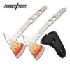 Perfect Point Full Tang Throwing Axe Tomahawk Yellow Flames 2 Piece Set -SHURIKEN Sales Store PP1202FL