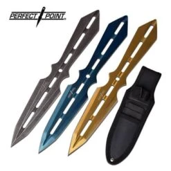 Throwing Knife Colors 3 Piece Set With Sheath
