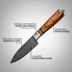 Hand Forged Damascus Steel Chef's Knife Set Of 5 Kitchen Gift Knives -SHURIKEN Sales Store SKCKS5 BR 3