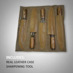 Hand Forged Damascus Steel Chef's Knife Set Of 5 Kitchen Gift Knives -SHURIKEN Sales Store SKCKS5 BR 4
